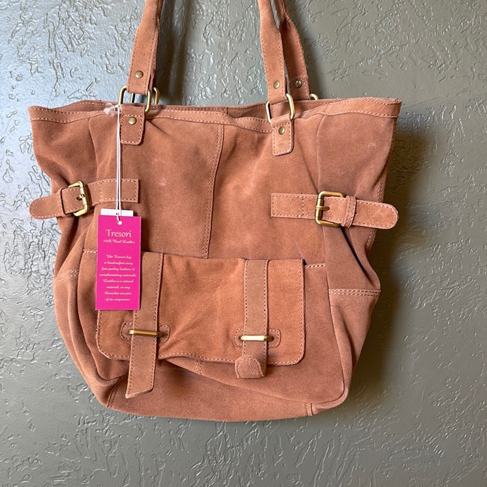 Leather purse/book bag/ computer bag by Tresori
